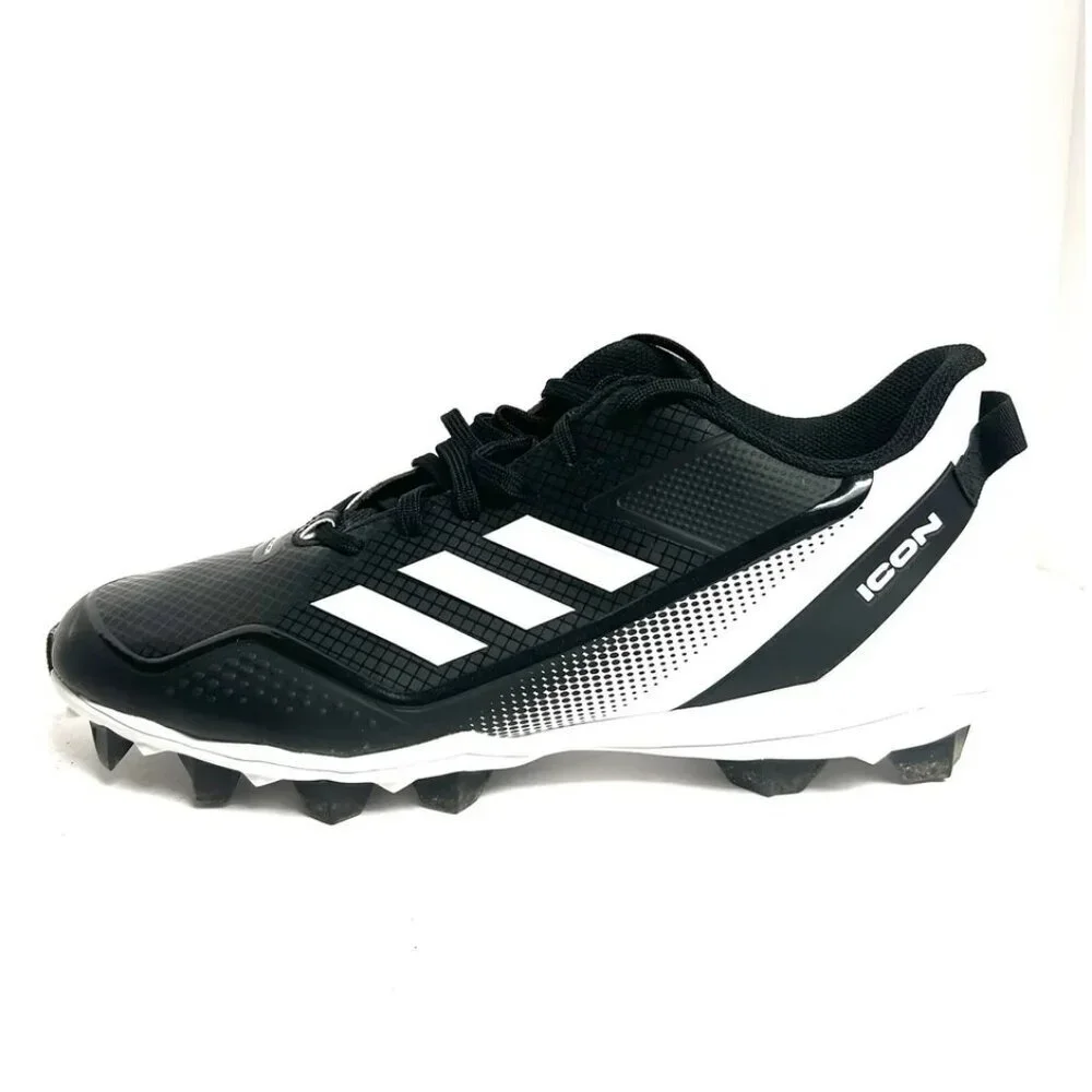 adidas Mens Icon 7 MD Baseball Cleats Black/White 13 M